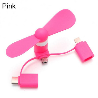 3 az 1-ben Creative Mini hordozható mikro USB ventilátor 5v 1w mobiltelefon USB modul ventilátor tesztelő Type-C Type C USB-C hűtő kézi ventilátorhoz