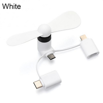 3 az 1-ben Creative Mini hordozható mikro USB ventilátor 5v 1w mobiltelefon USB modul ventilátor tesztelő Type-C Type C USB-C hűtő kézi ventilátorhoz