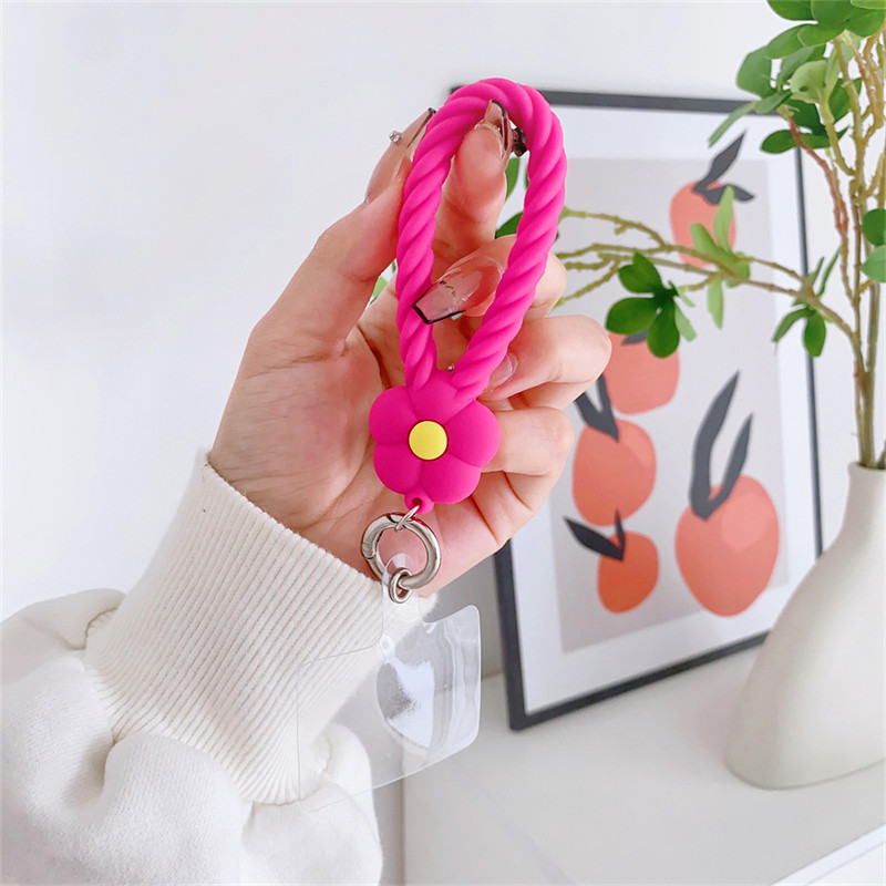 Koreai aranyos virág akasztós csuklópánt kézi zsinór Mobiltelefon szilikon szíj zsinór iPhone 14Pro univerzális csuklópánthoz