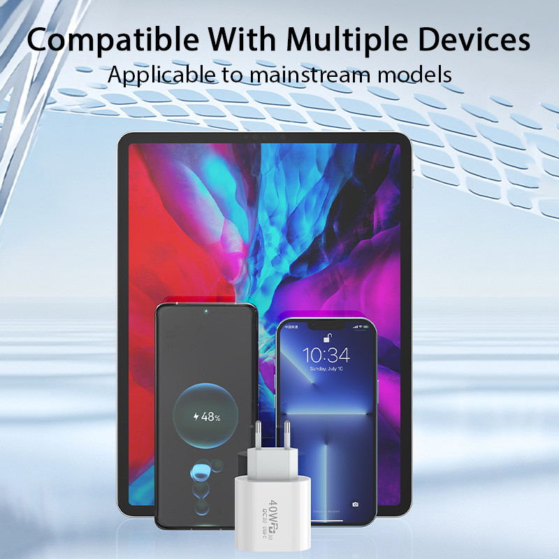 40W 3.0 greito įkrovimo galvutė 5V 2A mobiliojo telefono įkroviklis Europos amerikietiškas standartinis maitinimo adapteris, skirtas iPhone 14 13 12 11 Pro Max