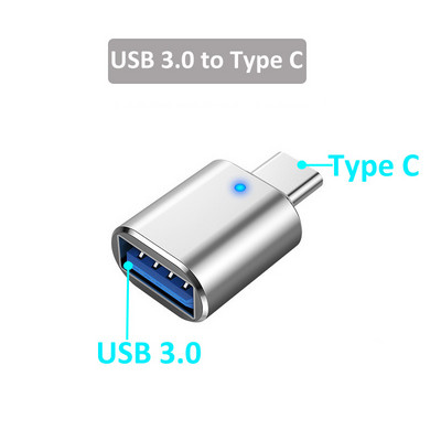 Adaptor OTG tip C la conector USB 3.0 Adaptor USB A la USB C Convertor de sex masculin la femel pentru transfer de date pentru telefon mobil laptop