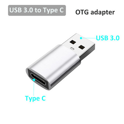 Adaptor OTG tip C la conector USB 3.0 Adaptor USB A la USB C Convertor de sex masculin la femel pentru transfer de date pentru telefon mobil laptop