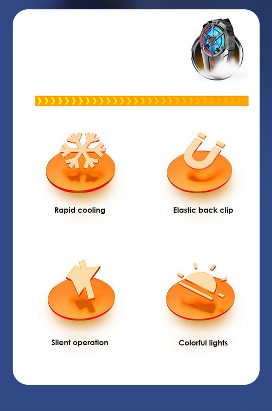 RYRA mobiltelefon hűtőventillátor radiátor PUBG telefon játék Cooler Cool hűtőborda 3 sebességes állítható klip iPhone-hoz Samsung Xiaomi