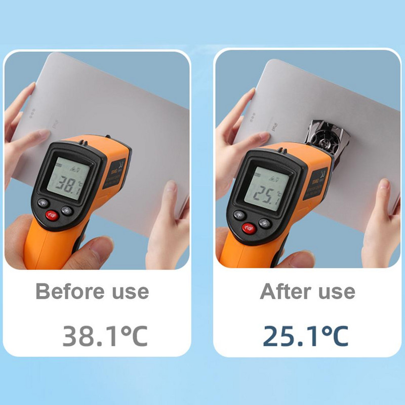 Mobiltelefon hűtőventillátor Hordozható Gamers Radiátor Újratölthető Ultracsendes univerzális Sucker Cooler okostelefonos táblagéphez