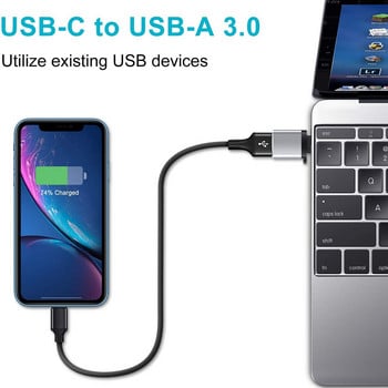 Προσαρμογέας φορτιστή 2 τμχ USB3.0 To Type C Υποδοχή OTG Type-C σε USB Αρσενικό σε Type-c Μετατροπέας προσαρμογής για υπολογιστή MacBook Car USB ipad