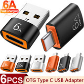6A USB la Type-C și TypeC la USB Convertor OTG Adaptor USB 3.0 pentru Samsung Xiaomi PC MacBook Pro Conector de încărcare USB C