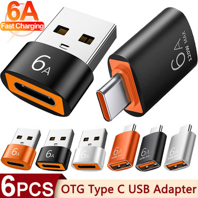 6A USB към Type-C и TypeC към USB OTG конвертор USB 3.0 адаптер за Samsung Xiaomi PC MacBook Pro USB C конектор за зареждане