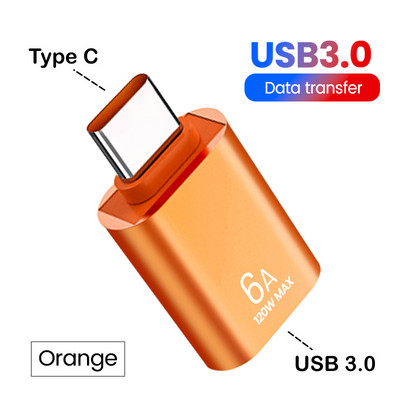 6-1 buc 6A tip C mamă la USB A mascul Adaptor OTG Convertor USB-C pentru Macbook Xiaomi Samsung Oneplus Adaptor conector cablu