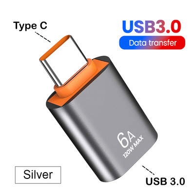 6-1 buc 6A tip C mamă la USB A mascul Adaptor OTG Convertor USB-C pentru Macbook Xiaomi Samsung Oneplus Adaptor conector cablu