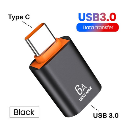 6-1 buc 6A tip C mamă la USB A mascul Adaptor OTG Convertor USB-C pentru Macbook Xiaomi Samsung Oneplus Adaptor conector cablu