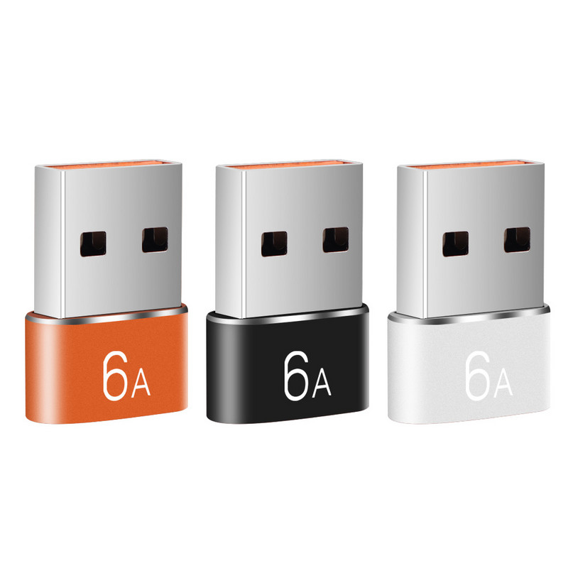 6-1db 6A Type C aljzat USB A dugós OTG adapter USB-C átalakító Macbookhoz Xiaomi Samsung Oneplus kábelcsatlakozó adapter
