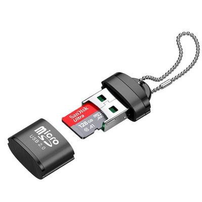 USB Micro SD/TF четец на карти USB 2.0 Мини мобилен телефон Четец на карти с памет Високоскоростен USB адаптер за аксесоари за лаптоп
