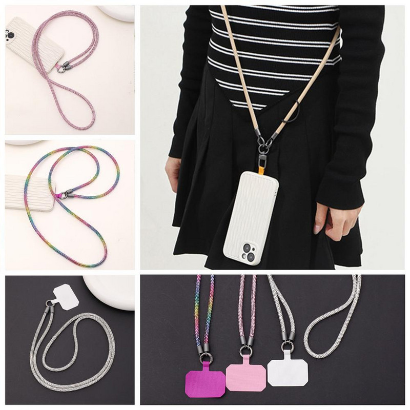 Tartós telefon zsinór Kopásálló telefon kereszttartós zsinór Erős, elveszésgátló Bling Rhinestone okostelefon zsinór