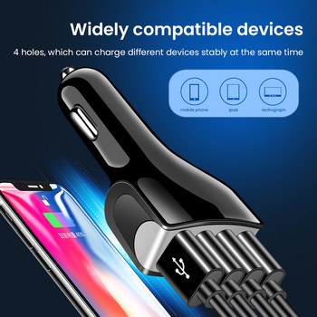 3.1A USB зарядно за кола Quick Charge 3.0 Универсално бързо зареждане 4-портов адаптер за мобилен телефон за Huawei iPhone 13 12 11 Pro Xiaomi