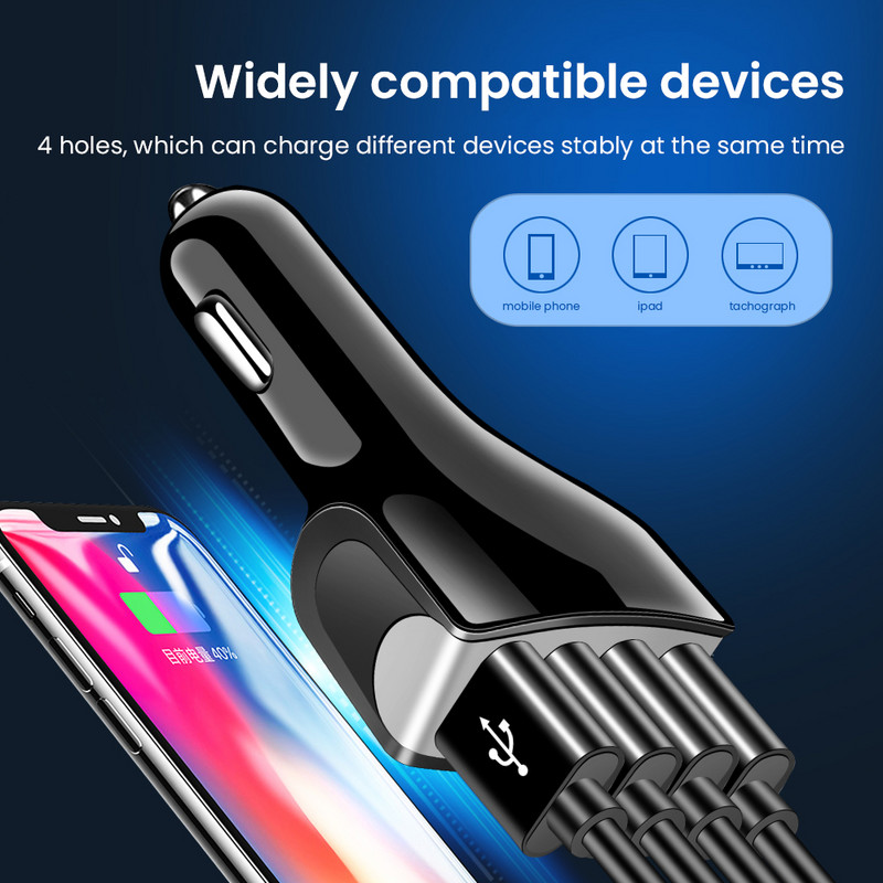 3.1A autós USB töltő gyorstöltő 3.0 univerzális gyorstöltő 4 portos mobiltelefon-adapter Huawei iPhone 13 12 11 Pro Xiaomihoz