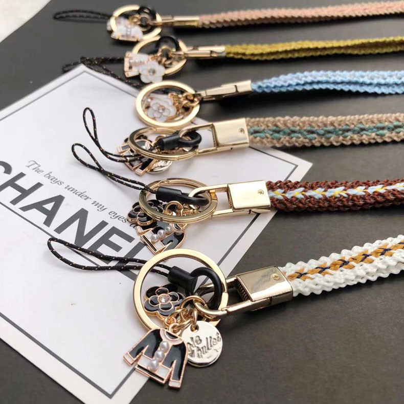 Uzica za mobilni telefon koja visi oko vrata Korejski pleteni remen oko vrata dva u jednom radna kartica privezak za ključeve ženski