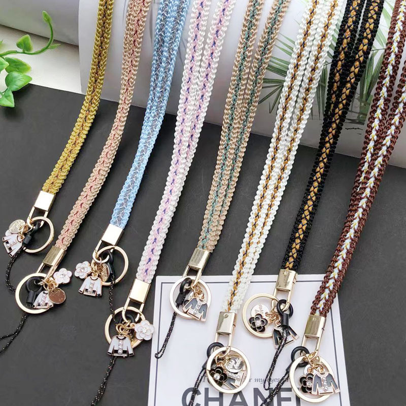 Uzica za mobilni telefon koja visi oko vrata Korejski pleteni remen oko vrata dva u jednom radna kartica privezak za ključeve ženski