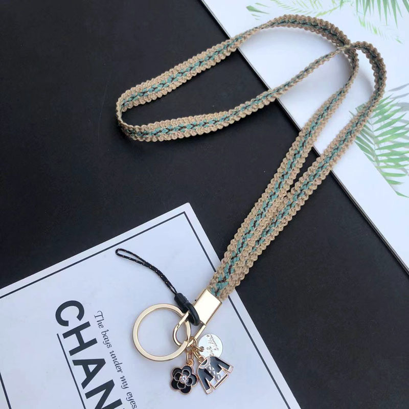 Uzica za mobilni telefon koja visi oko vrata Korejski pleteni remen oko vrata dva u jednom radna kartica privezak za ključeve ženski