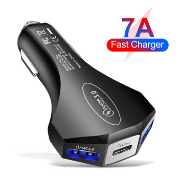 5V 3.1A PD зарядно устройство за телефон за кола USB тип C бързо зареждане за адаптер за мобилен телефон в кола Quick Charge 3.0 с цифров дисплей