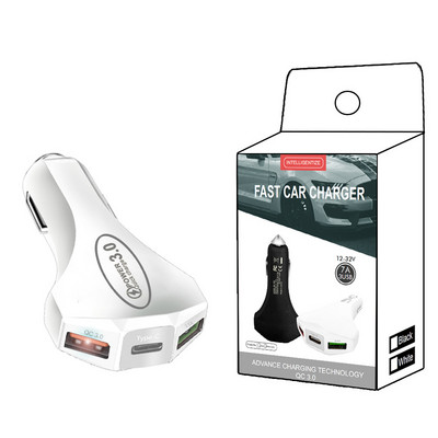 5V 3.1A PD încărcător pentru telefon auto USB tip C Încărcare rapidă pentru adaptor pentru telefon mobil în mașină încărcare rapidă 3.0 cu afișaj digital