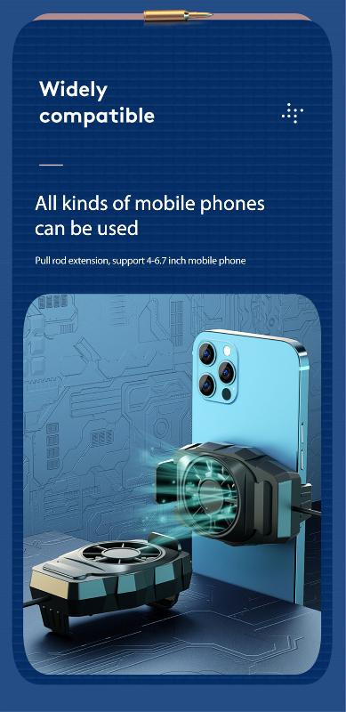 Univerzális mobiltelefon USB játékhűtő rendszer hűtőventilátor Gamepad tartó állvány radiátor Iphone Xiaomi Huawei Samsunghoz