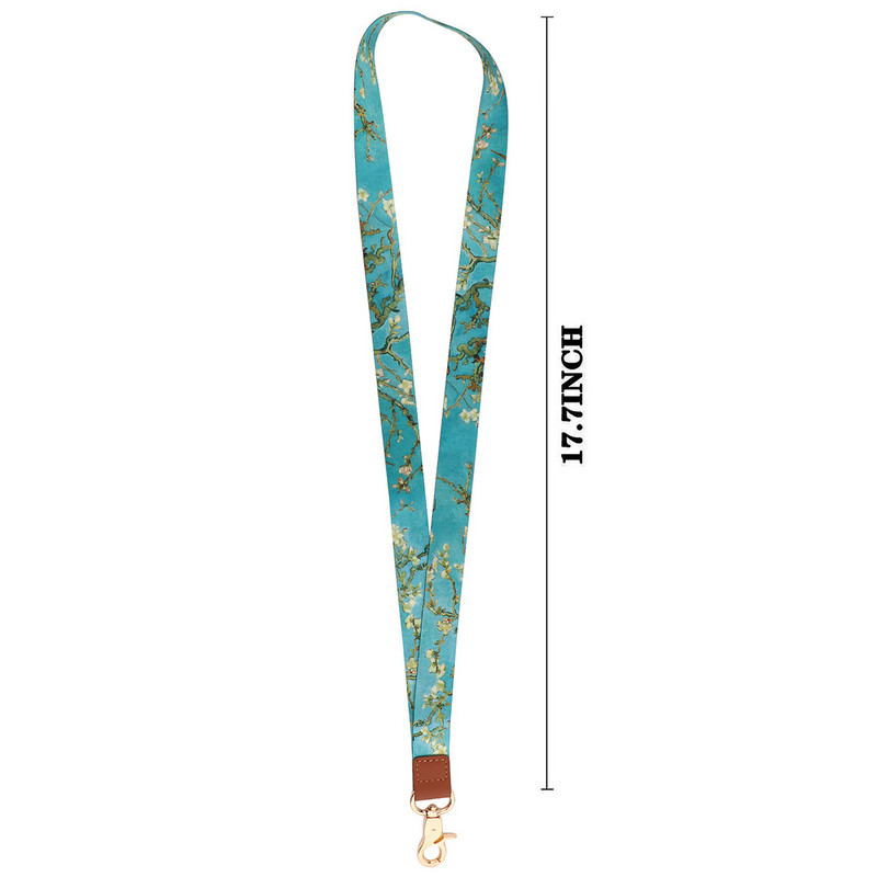 JF1444 Van Gogh Flower Lanyards Privjesak za ključeve Šareni ispis Trake oko vrata Privjesak za mobitel Uže Poklon za učitelja Trake za mobilni telefon