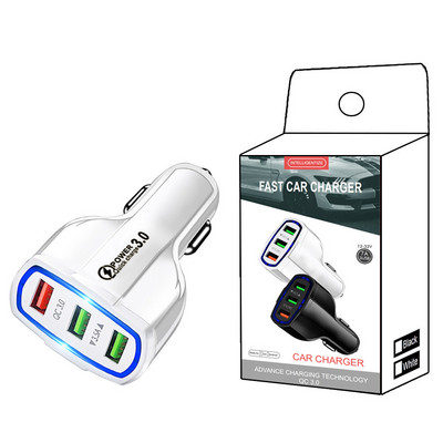 Încărcător USB pentru mașină Încărcare rapidă 3.0 4.0 Universal 30W Încărcare rapidă în mașină Încărcător pentru telefon mobil cu 4 porturi pentru samsung s10 iphone 11 13