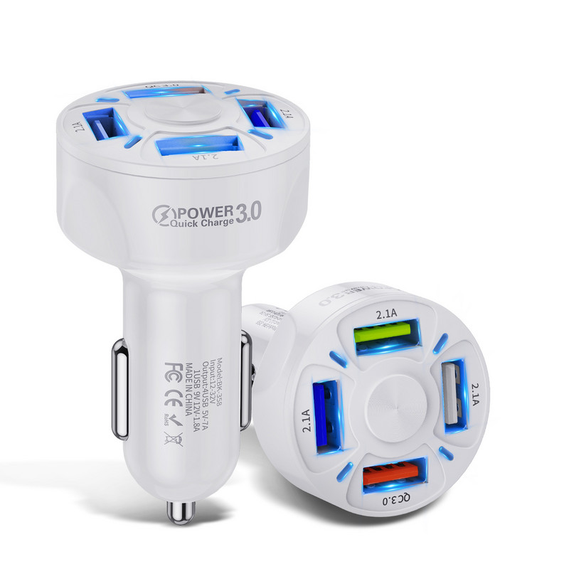 Auto USB punjač Quick Charge 3.0 4.0 Univerzalno 30W brzo punjenje u automobilu 4 porta punjač za mobitele za samsung s10 iphone 11 13