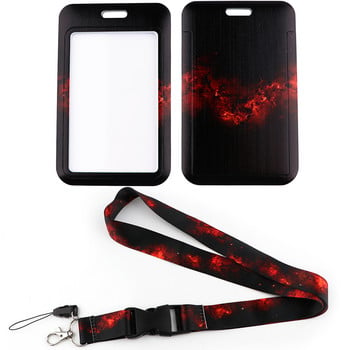 FD0842 Red Starry Night Lanyard Κάλυμμα κάρτας ταυτότητας Θήκη σήματος Κρεμαστό Κορδέλες μπρελόκ USB Κορδόνι Lariat Αξεσουάρ λουράκι τηλεφώνου