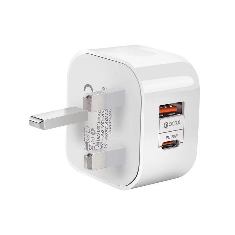 USB C töltő 20 W gyorstöltő töltő USBType C mobiltelefon töltő PD tápadapter okostelefonok támogatásához QC3.0 PD3.0