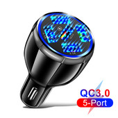 5 porturi USB încărcare auto 48W rapidă 7A mini încărcare rapidă pentru iPhone 11 Xiaomi Huawei Adaptor încărcător telefon mobil în mașină