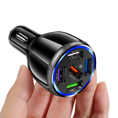 5 porturi USB încărcare auto 48W rapidă 7A mini încărcare rapidă pentru iPhone 11 Xiaomi Huawei Adaptor încărcător telefon mobil în mașină