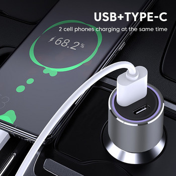 42.5W PD зарядно за кола USB C QC3.0 Бързо зареждане тип C зарядно за телефон за кола Адаптер за бързо зареждане за iphone Xiaomi Huawei Samsung