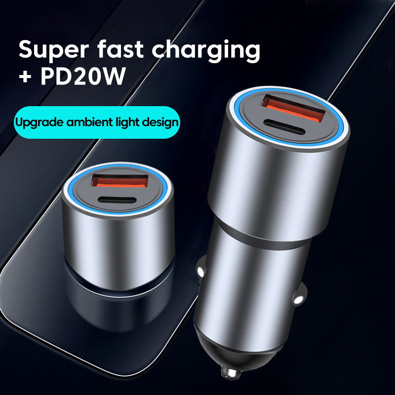42,5 W PD autós töltő USB C QC3.0 gyorstöltő C típusú autós telefon töltő gyorstöltő adapter iphone készülékhez Xiaomi Huawei Samsung