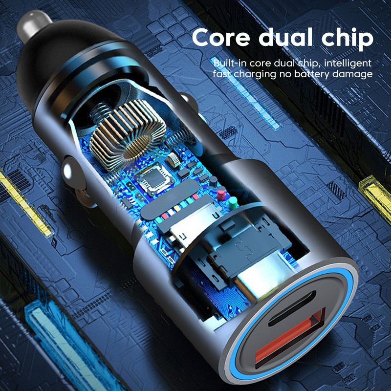 42,5 W PD autós töltő USB C QC3.0 gyorstöltő C típusú autós telefon töltő gyorstöltő adapter iphone készülékhez Xiaomi Huawei Samsung