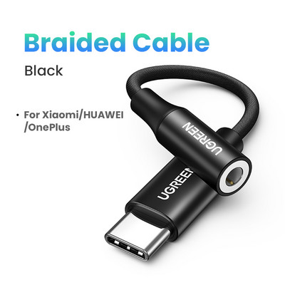 UGREEN tip c la mufă 3,5 USB C la 3,5 mm Adaptor căști Convertor audio AUX 3,5 MM mufă pentru HUAWEI P40 XIAOMI OnePlus 8 PRO
