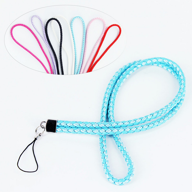 Szövött nyakpánt zsinórok mobiltelefon kulcsokhoz személyi igazolvány edzőtermi pántok USB jelvénytartó barkács akasztó kötél 45 cm