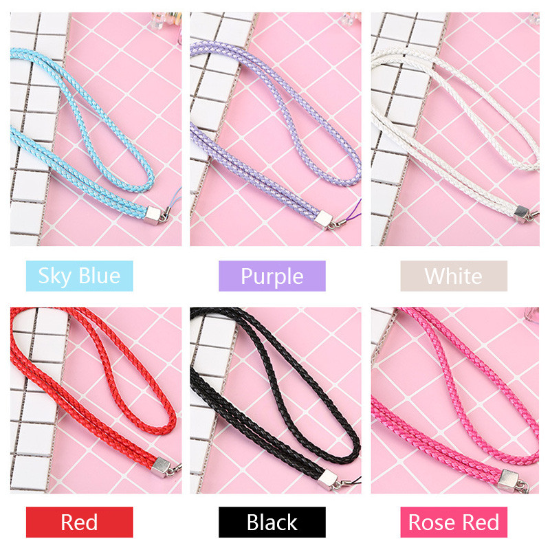 Szövött nyakpánt zsinórok mobiltelefon kulcsokhoz személyi igazolvány edzőtermi pántok USB jelvénytartó barkács akasztó kötél 45 cm
