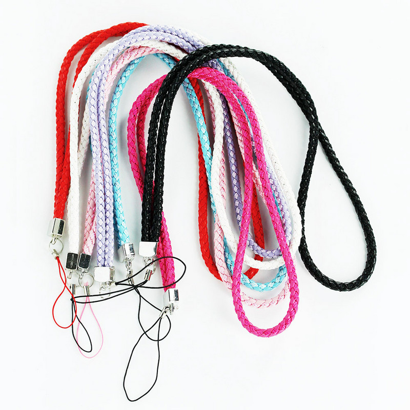 Szövött nyakpánt zsinórok mobiltelefon kulcsokhoz személyi igazolvány edzőtermi pántok USB jelvénytartó barkács akasztó kötél 45 cm