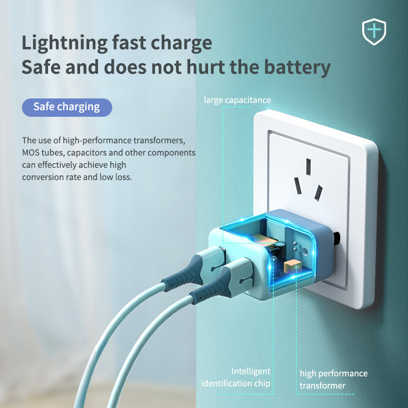 Φορητός φορτιστής τοίχου διπλού USB 5V 2A Φορητός προσαρμογέας κινητού τηλεφώνου Samsung S22 S21 S9, Φορητός βύσμα US Quick Charge 3.0 για Samsung S22 S21 S9 Xiaomi Mi 8 Travel