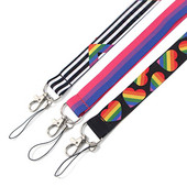 Homosexualitate Curcubeu Colorat Bricolaj Brelocuri Accesoriu Siguranță Breakaway Suport USB ID-ul Telefonului Cheie Curea Gât Snur