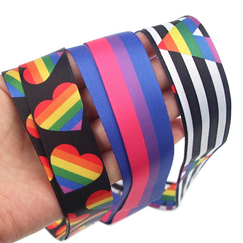 Homoszexualitás Szivárvány Színes barkácskulcstartók Tartozék Biztonsági Breakaway Mobiltelefon USB azonosító tartó Kulcsszíj Nyakpánt