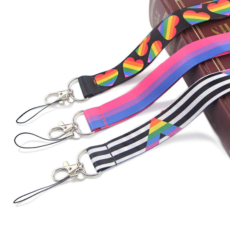 Homoszexualitás Szivárvány Színes barkácskulcstartók Tartozék Biztonsági Breakaway Mobiltelefon USB azonosító tartó Kulcsszíj Nyakpánt