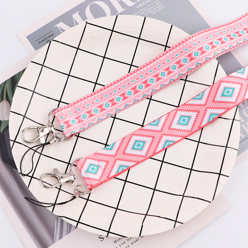 JF513 női mobiltelefon zsinór kulcshoz személyi igazolvány bérlet edzőterem USB jelvénytartó barkács akasztókötél Címkék szalag nyak rózsaszín pánt