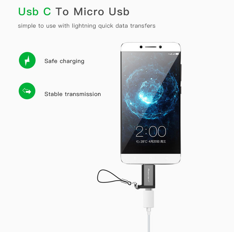 Προσαρμογέας USB Type-C Καλώδιο μετατροπέα Micro USB Τύπου C Προσαρμογέας USB 3.1 Υποστήριξη OTG για Xiaomi 4C /Huawei /HTC Oneplus LG Tablet