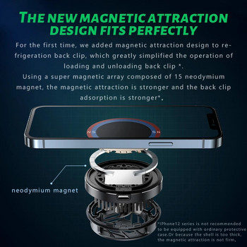 Μαγνητικός αγωγός θερμότητας Black Shark για μαγνητικό ψυγείο Υποστήριξη iPhone 12/13 Pro Max Xiaomi Phone Magnetic Holder
