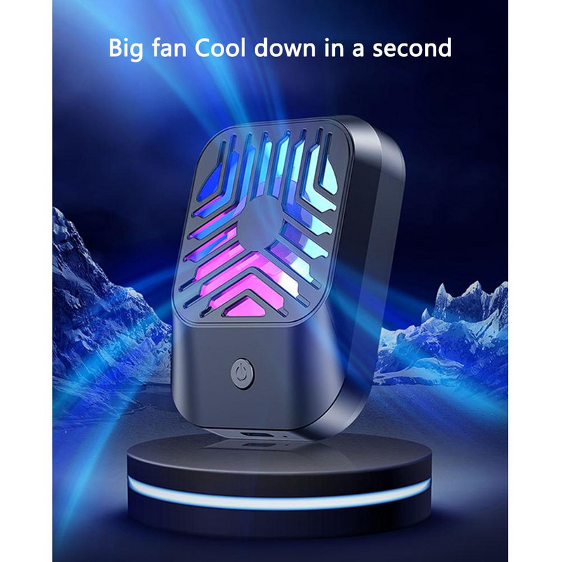 Κλιπ ανεμιστήρα ψύξης ημιαγωγού καλοριφέρ κινητού τηλεφώνου Περιφερειακός επαναφορτιζόμενος ρυθμιζόμενος ψύκτης 3 ταχυτήτων με φως Rgb