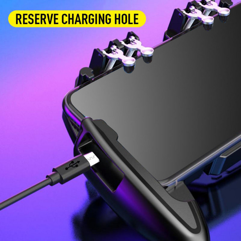 Six Finger Cooling Fan Phone Game Controller Gamepad Shooting Trigger για το PUBG