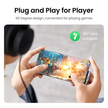 UGREEN Τύπος c έως 3,5 mm Υποδοχή ακουστικών 3,5 AUX USB C Καλώδιο Προσαρμογέας ήχου USB C για Huawei V30 P30 pro Xiaomi Mi 10 Oneplus 7T pro