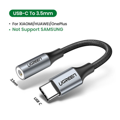 UGREEN tip c la mufă pentru căști de 3,5 mm cablu 3,5 AUX USB C Adaptor audio USB C pentru Huawei V30 P30 pro Xiaomi Mi 10 Oneplus 7T pro